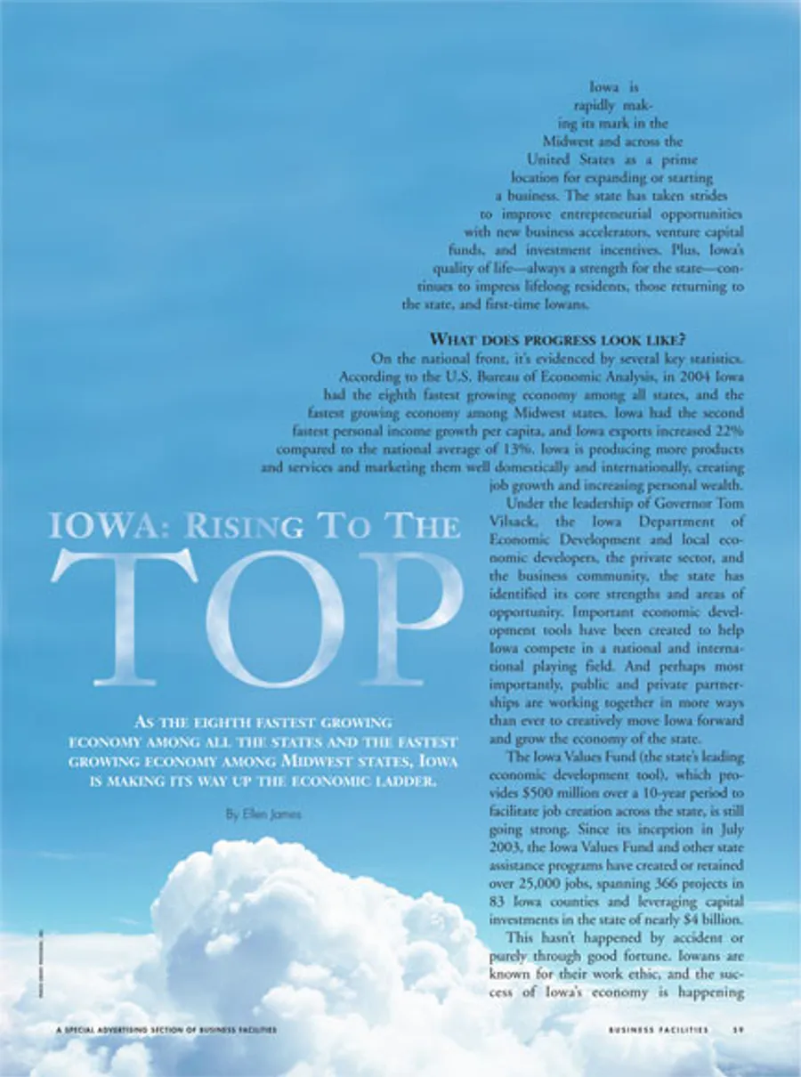 business facilities iowa rising to the top layout