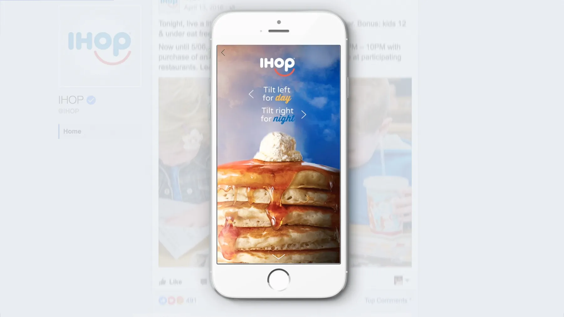 Screenshot of IHOP Facebook Canvas Ad